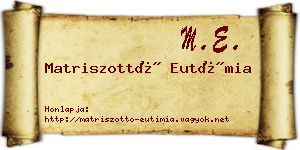 Matriszottó Eutímia névjegykártya